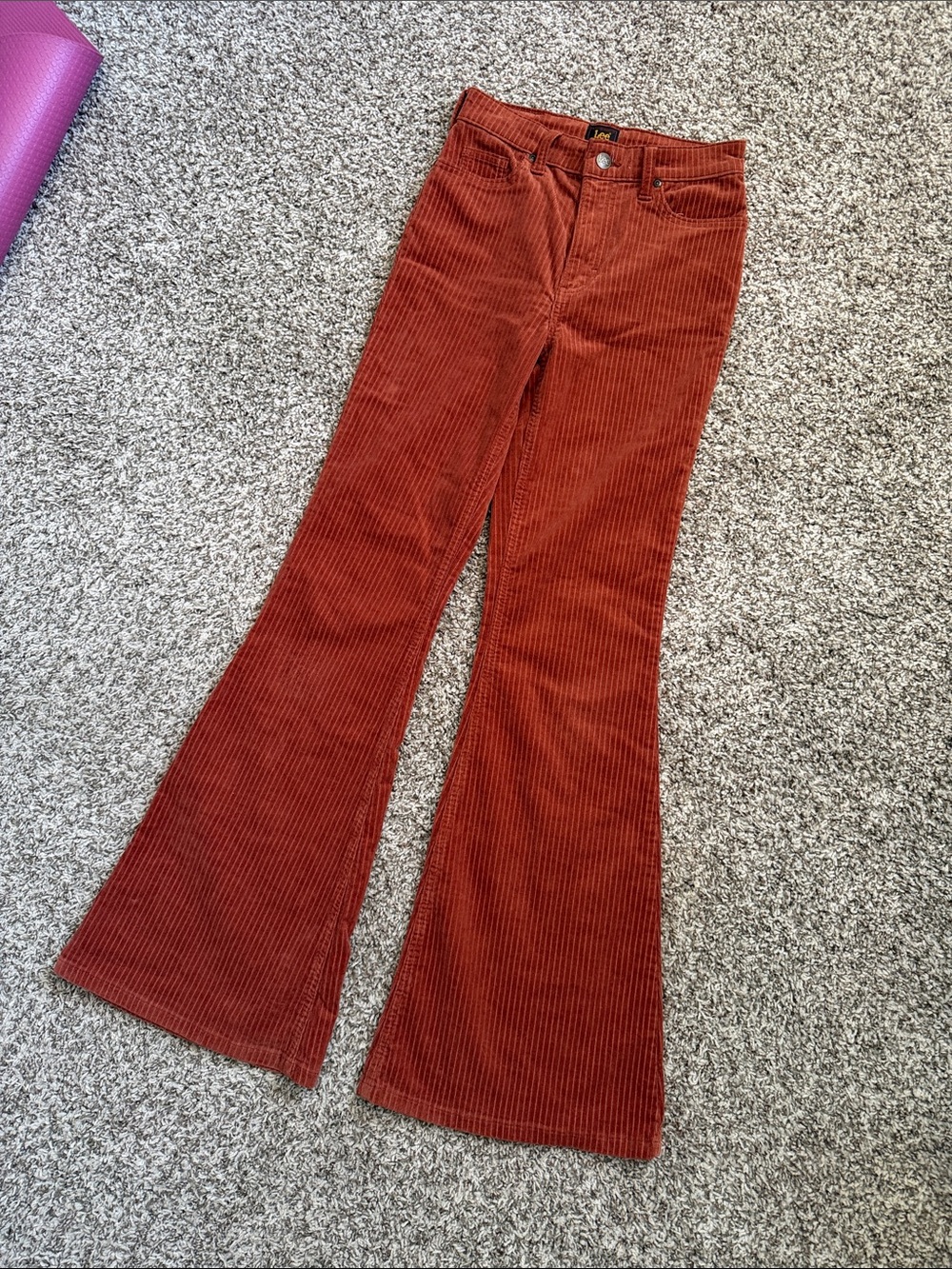 Lee Rust Corduroy Flared Pants